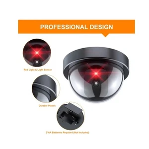 1-8Pack Faux sécurité de la caméra Dummy CCTV Caméra dôme avec flash rouge LED lampe