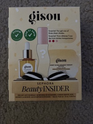 Gisou Sephora Beauty Insider Gift Set Honey Hair Oil Lip Oil Hair Mask New Box