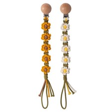 Pacifier Clip for Boys Girls Flower Daisy Macrame Pacifier Holder Leash Boho ...