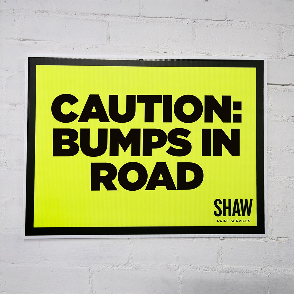 Caution Bumps In The Road Sign (Landscape)