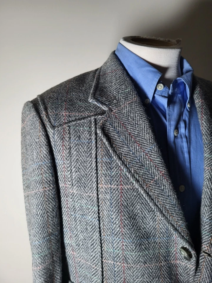 38R винтажный ремень Norfolk шерсти Tweed елочка чек розовый блейзер куртка didgal - Изображение 4 из 4