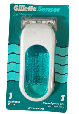 NOS Gillette Sensor for Women Sealed Pack - Holder with one razor - VTG 90's