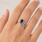 GENUINE BLUE SAPPHIRE & DIAMOND RING SOLID 10K GOLD - Free Certificate Appraisal — photo 3