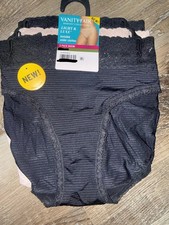 Vanity Fair Radiant Womens Bikini Underwear Panties 3-Pair Nylon Striped A M