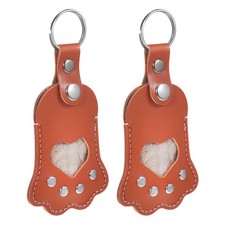 2 Pcs Dog Hair Keychain PU Pet Hair Collecting Commemorative Charm