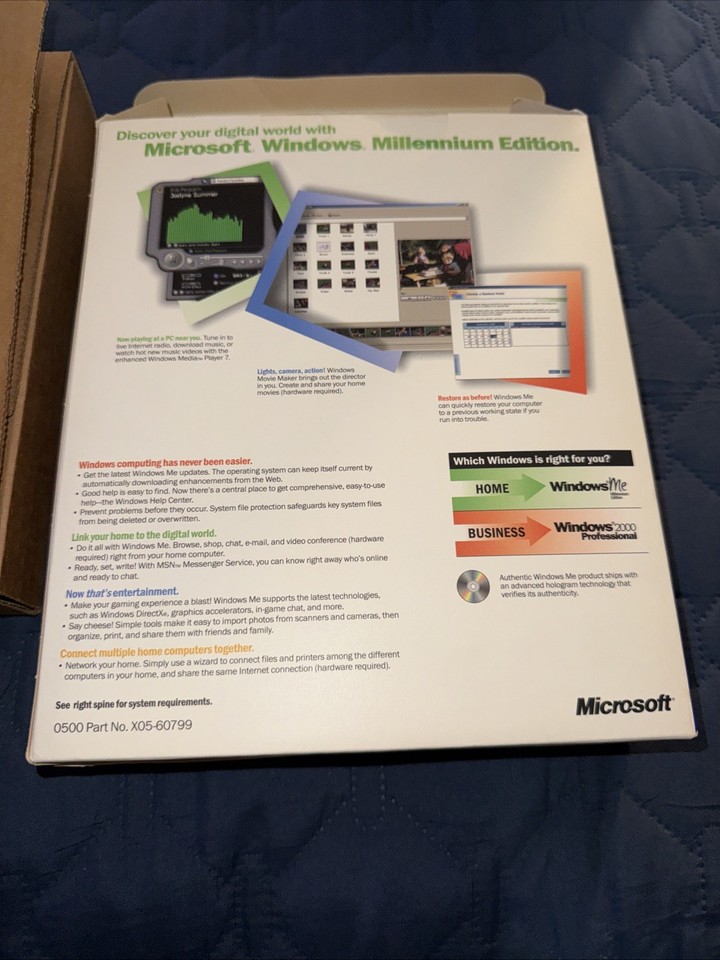 Microsoft Windows ME Millennium Edition Big Box Full Retail Version