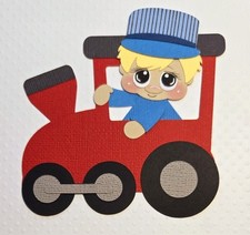 Lil' Train Conductor Blonde Hair. Scrapbook, Card Making Paper Piecing