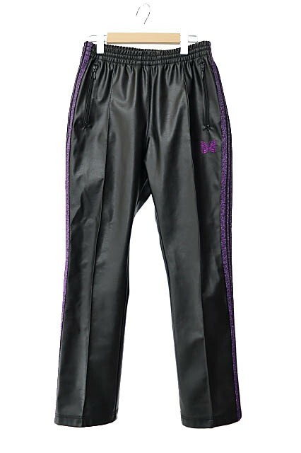 Needles 19AW Narrow Track Pants Synthetic Leather Black S Used Mens