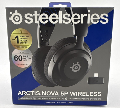 SteelSeries Arctis Nova 5P Wireless Gaming Headset PS5 PS4 PC Black