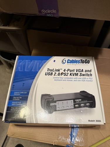 Cables To Go 35566 TruLink 4-Port VGA and USB 2.0/PS2 KVM Switch