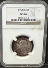 1952-D 25C Silver Washington Quarter - NGC MS66 TONED