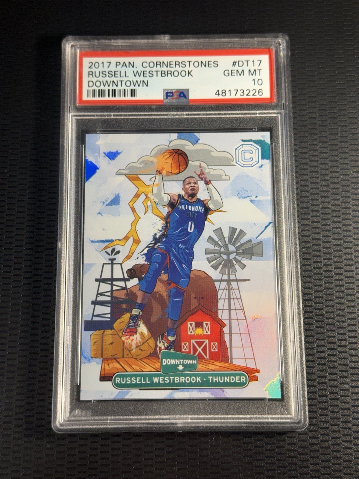 2017-18 Panini Cornerstones Russell Westbrook #DT17 Downtown PSA 10