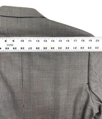 Ralph Lauren 42R Black White Houndstooth Silk Wool Blazer Jacket