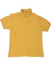IZOD Mens Polo Shirt Large Yellow Cotton WI06