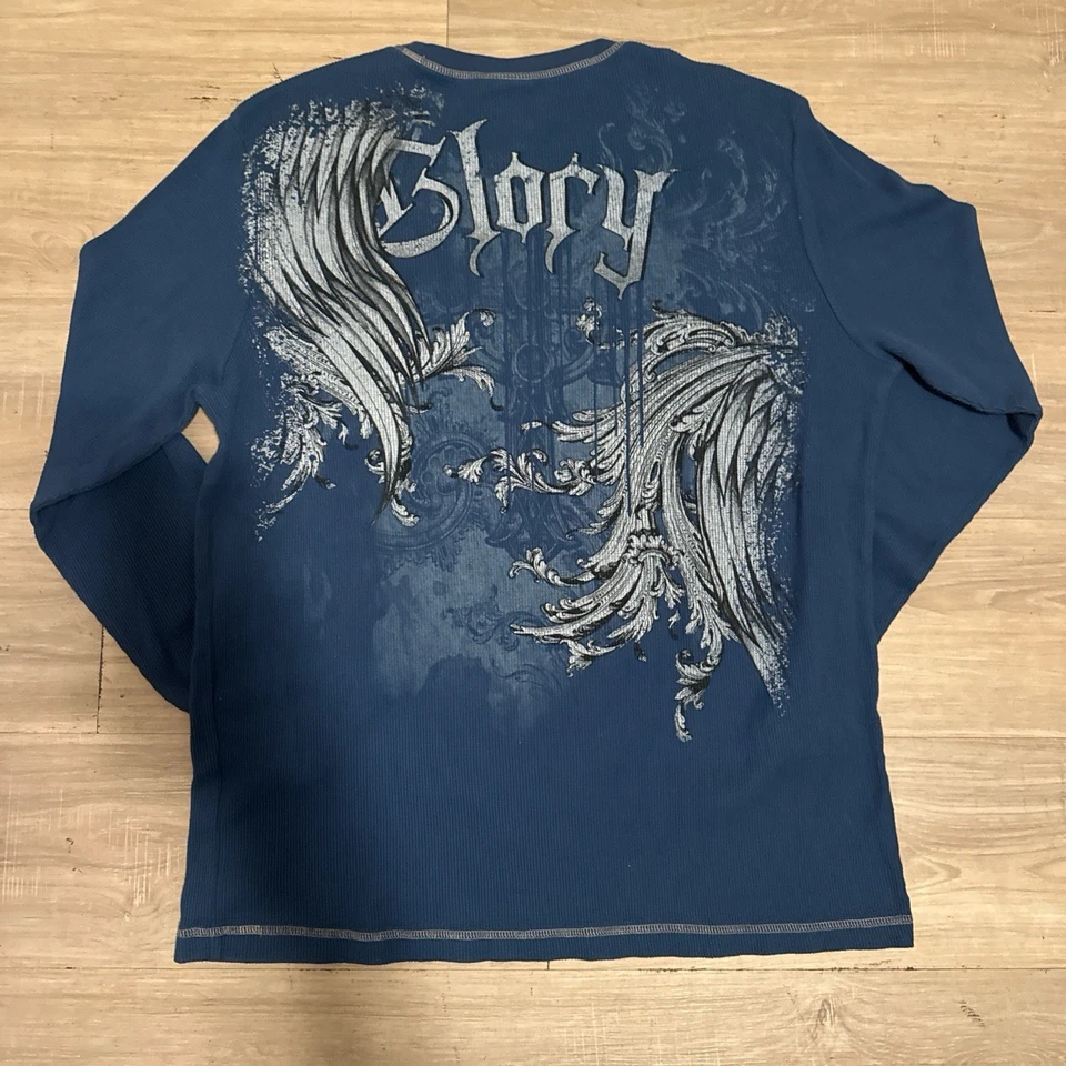 Camisa Y2K No Boundaries Para Hombres XXL 2XL Calaveras Alas Cruzadas Tatuaje MMA Térmica Foto 3 de 4