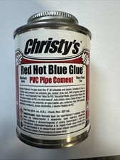 Christy's Red Hot Blue Glue Pvc Cement Plumbers glue 1/2 pint 8oz Low-VOC Dent