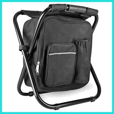 Backpack Stool Cooler Chair Heavy Duty 300 LBS Max Load Portable Lightweight ...