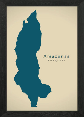 Amazonas Peru Region Karte Gerahmtes Wandbild Poster Leinwanddruck Bild