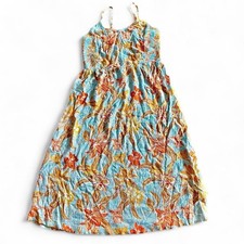 Roxy multicoloured blue oramge floral midi sundress summer dress Sz M