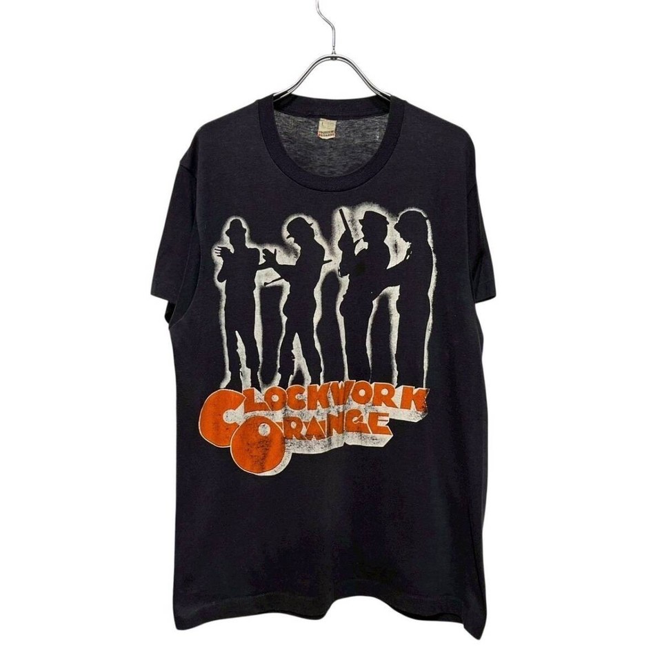 80S Vintage A Clockwork Orange Print Movie T-Shirt L Black Fade 80 Made ...