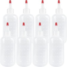8 Pack 8 Ounce Plastic Squeeze Bottles W/ Caps Plastic Small Dispensing Bottles