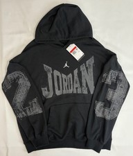 Nike Jordan Brooklyn Oversize Black Hoodie Sz Large HV0093-010