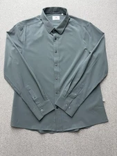 7Diamonds Shirt Mens Large Gray Green Liberty 4-Way Stretch Performance Tech