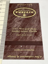 Matchbook Cover  Riviera  Casual Fine Dining  Restaurant  Sanibel Island, FL gmg