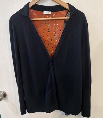 Akris Punto Rock Climbing Wall Boulder Print Cardigan Size 12