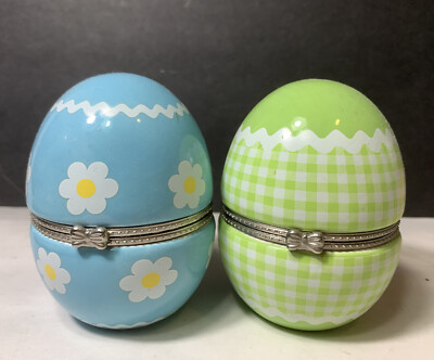 VINTAGE HALLMARK EASTER EGG HINGED TRINKET BOX DECOR LARGE 4 