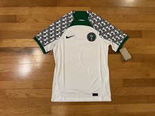 New S Nike Nigeria 2022/23 Away Soccer Jersey Kit White Green DN0695-100 Men