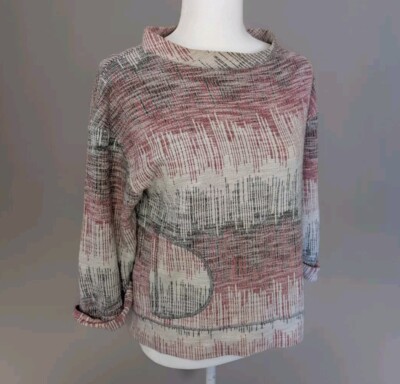 Postmark Anthropologie Textured Knit 3/4 Cuffed Sleeve Sweater Womens Size Small