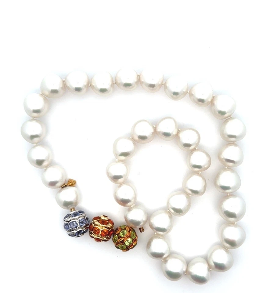 "Collar David Yurman Edición Limitada Perla Grande 18"" Hilo Múltiple Cierre 18K" Foto 3 de 4