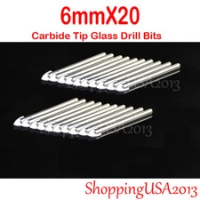 20 Pcs 6mm Carbide Tip Glass Drill Bits Cutting Tool How Saw Tile Mirror