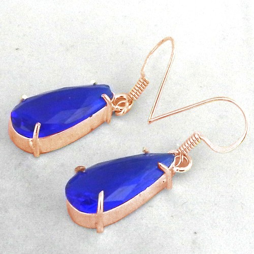 925 Sterling Silver Chalcedony Silver/ Gold / Rose Gold Plated Earrings Gift - Picture 2 of 9