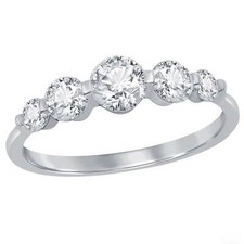 Classic Women's Silver Graduating Round CZ Ring