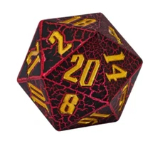 🔥🐲Red/Gold Dragonskin Titan 55mm Jumbo d20 |  Dungeons Dragons | Dnd Dice