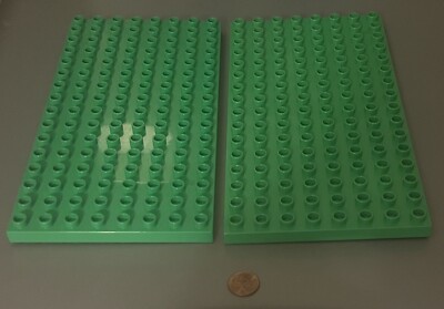 Lego Duplo - Lot Of (2) Green 8x16 Stud Base Baseplate Pieces