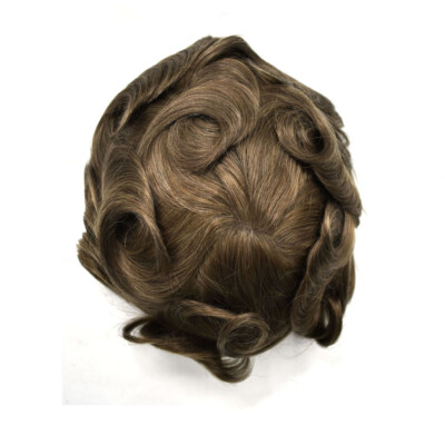 French Lace Front Mens Toupee Poly Pu Hairpiece Natural Hair Replacement Systems