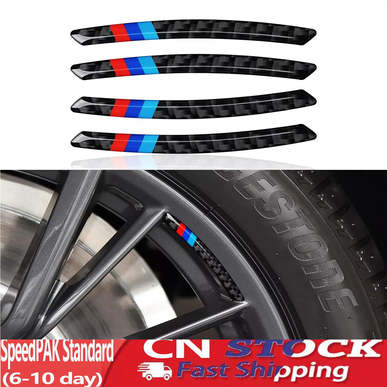 4PCS Universal Car Wheel Center Emblems Sticker Cover Carbon Fiber C new