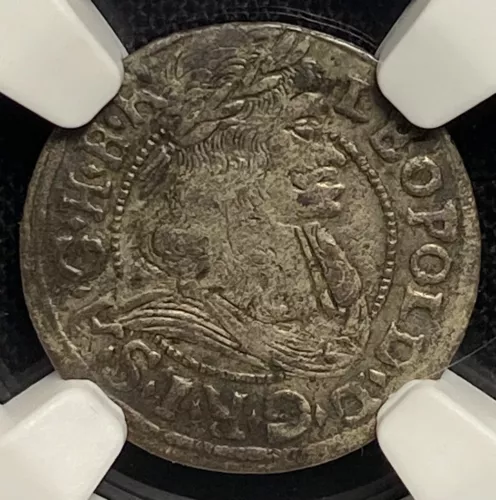 AUSTRIA King Leopold I Silver Kreuzer 1657-1705 AD, 1K Hall Silver Coin NGC VF30