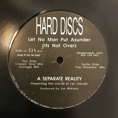 A Separate Reality - Let No Man Put Asunder It's Not Over 12  Garage House Vinyl