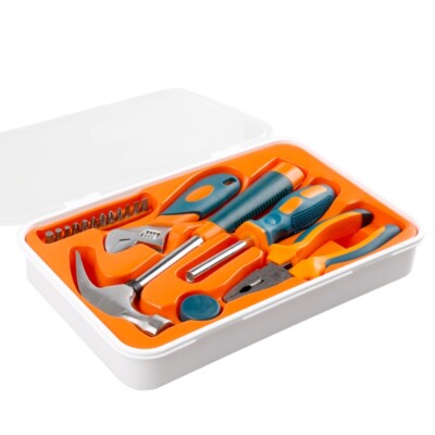 18 Pieces Household Home Tool Kit Basics Machine Tool Set with Carrying Box