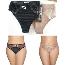 Ashley Graham Crisscross Lace Thong 431/460 Choose Size X-3X & Color New Panty