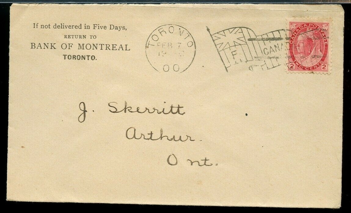 フラッグページ TORONTO 'F' FLAG 1900 Numeral issue Canada cover | eBay