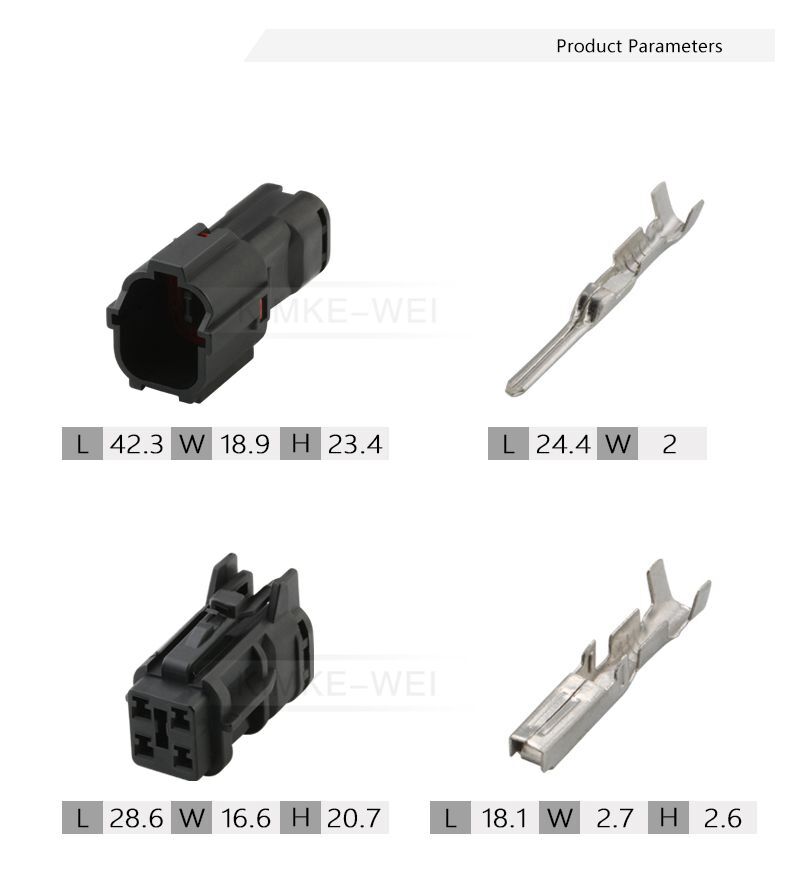 Set Connettori Elettrici 4 Pin Maschio E Femmina Impermeabili – MG640333/MG610331, 5 Pezzi, Certificazione ISO9001