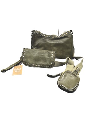 Bolsa Nova 2-Piece Italian Leather Hobo Crossbody Bag & Matching Wallet