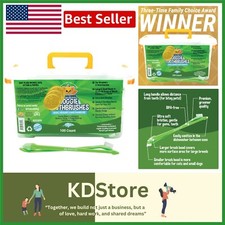 Soft Bristle Dual-Headed Toothbrush for Dogs Cats - 100 Count for Fresh Breath