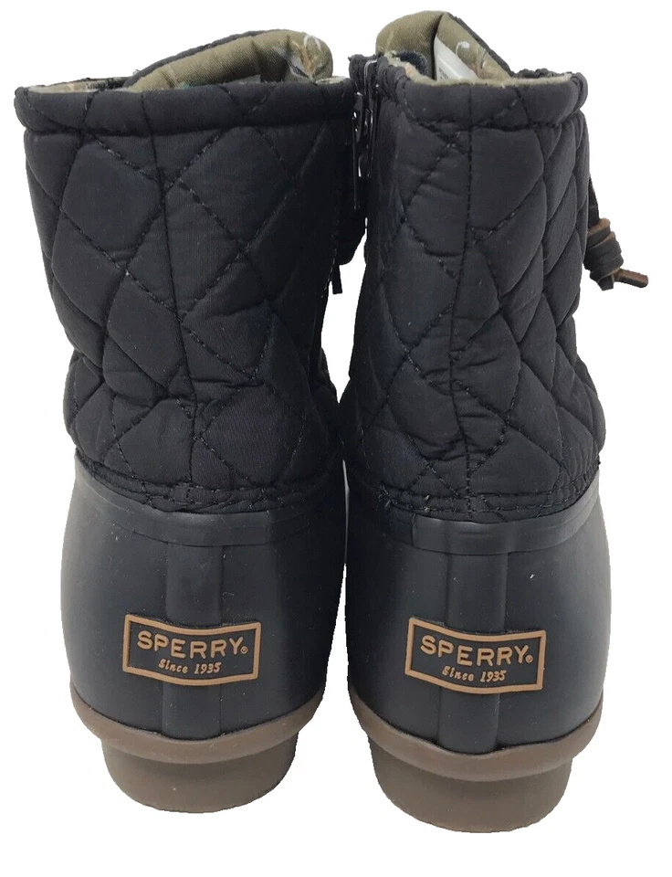 Botas de pato Sperry para mujer acolchadas de agua salada con cordones/cremallera negras talla:10 200N Foto 4 de 4