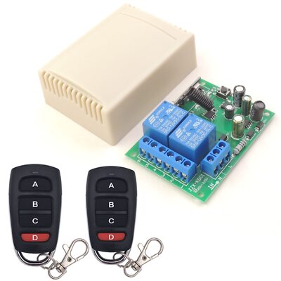 Ac 110v 120v 240v Radio Control Switch 2 Channels 433mhz Rf Wireless Relay Recei